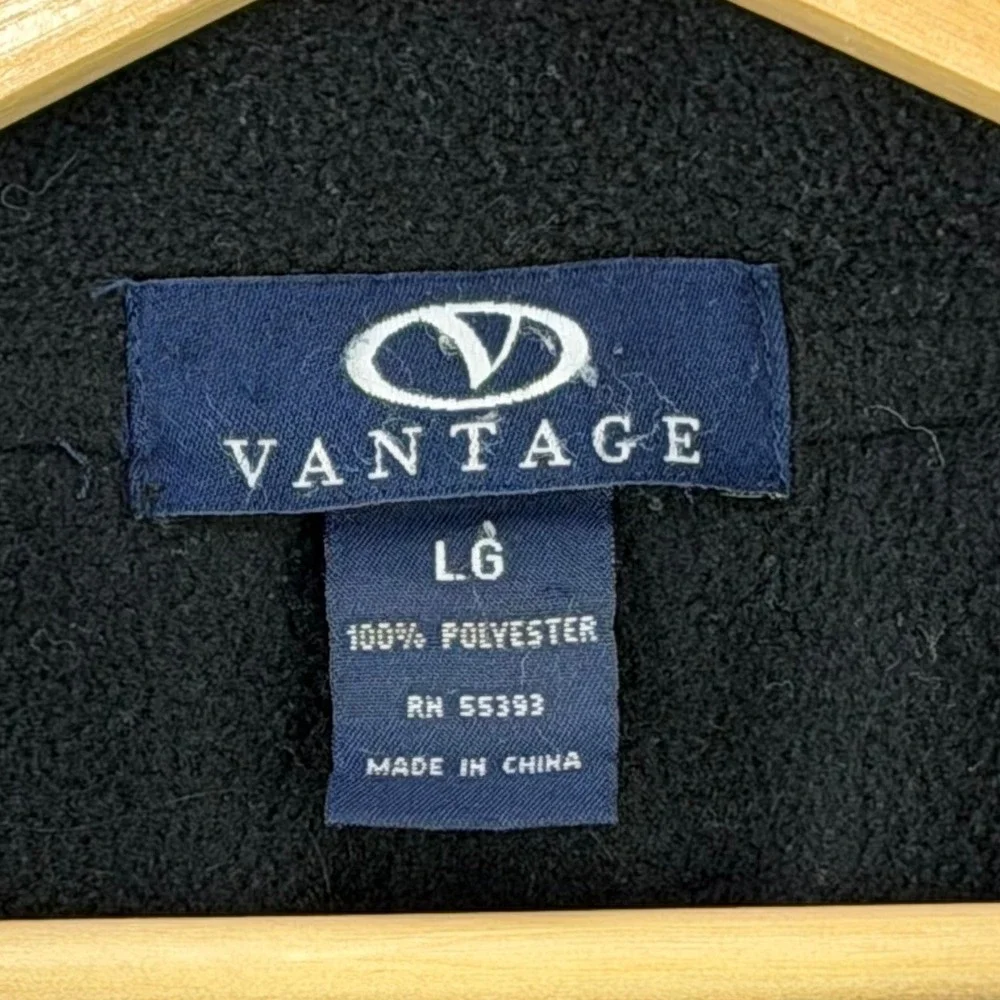 Vantage 3-in-1 Jacket Men Large Black Full-Zip Windbreaker Fleece Lined 90s VTG